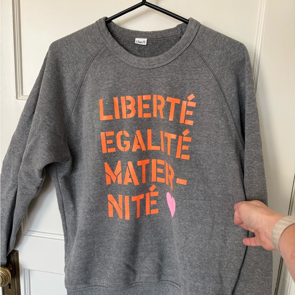 Clare V x EMC Sweatshirt with Orange and Pink Accents